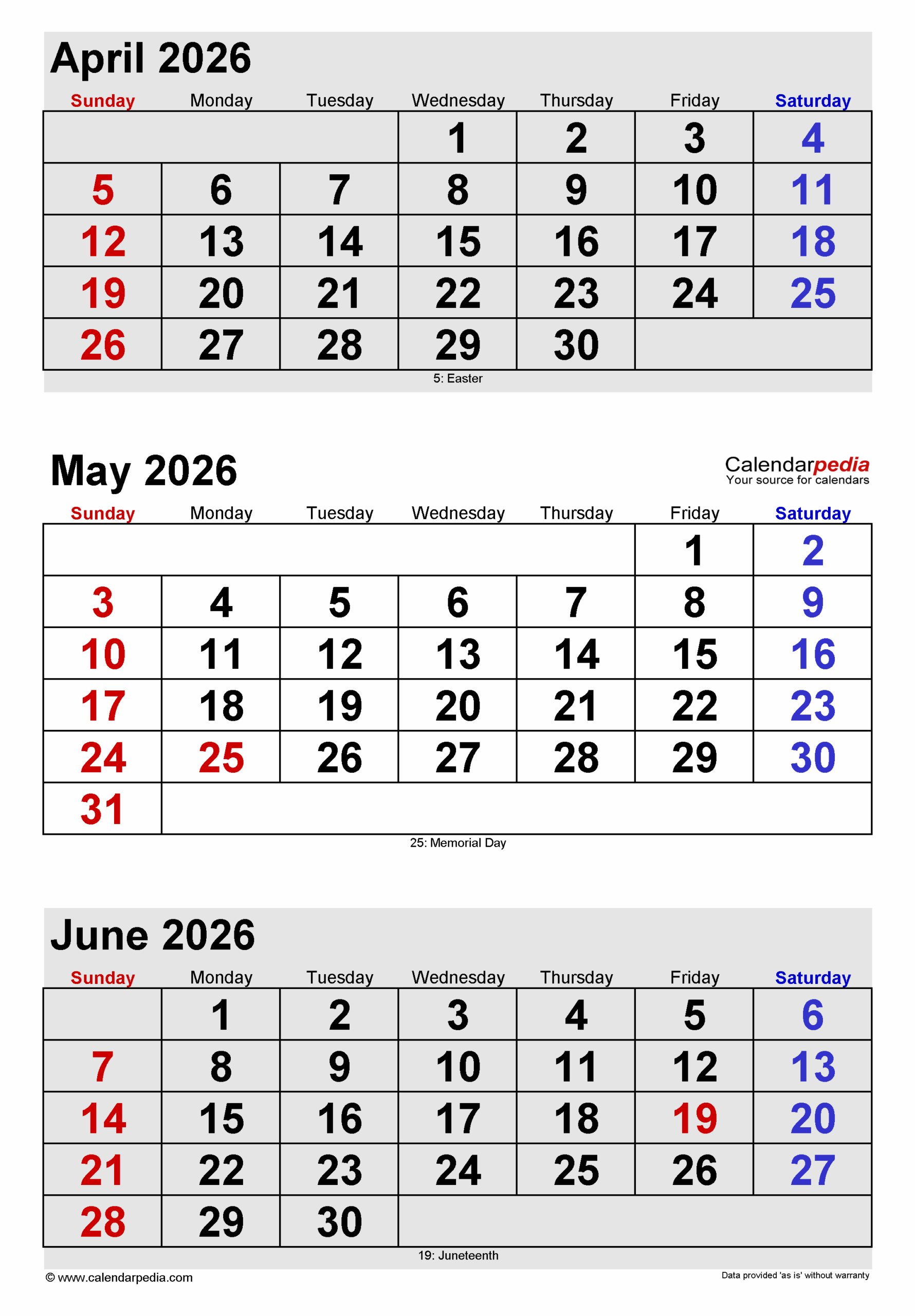 April To May 2026 Calendar