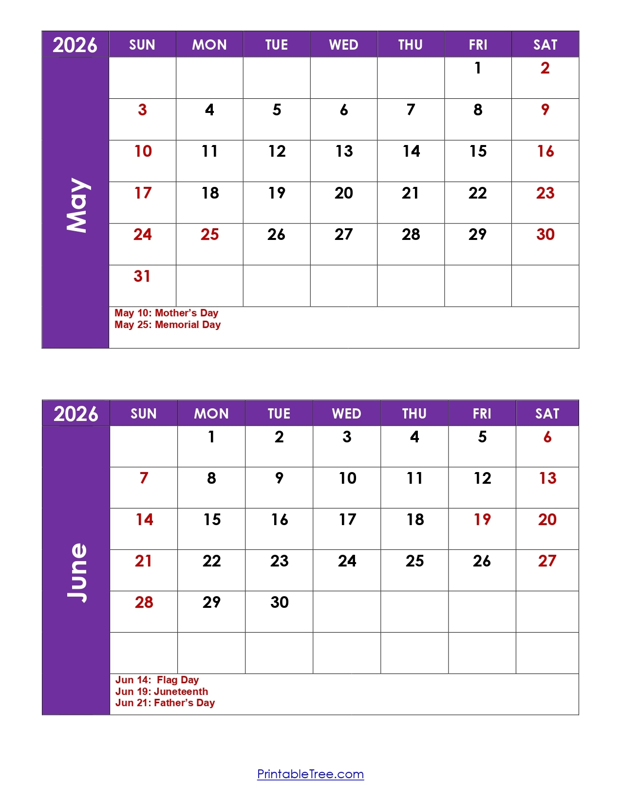 Calendar Of May 2026