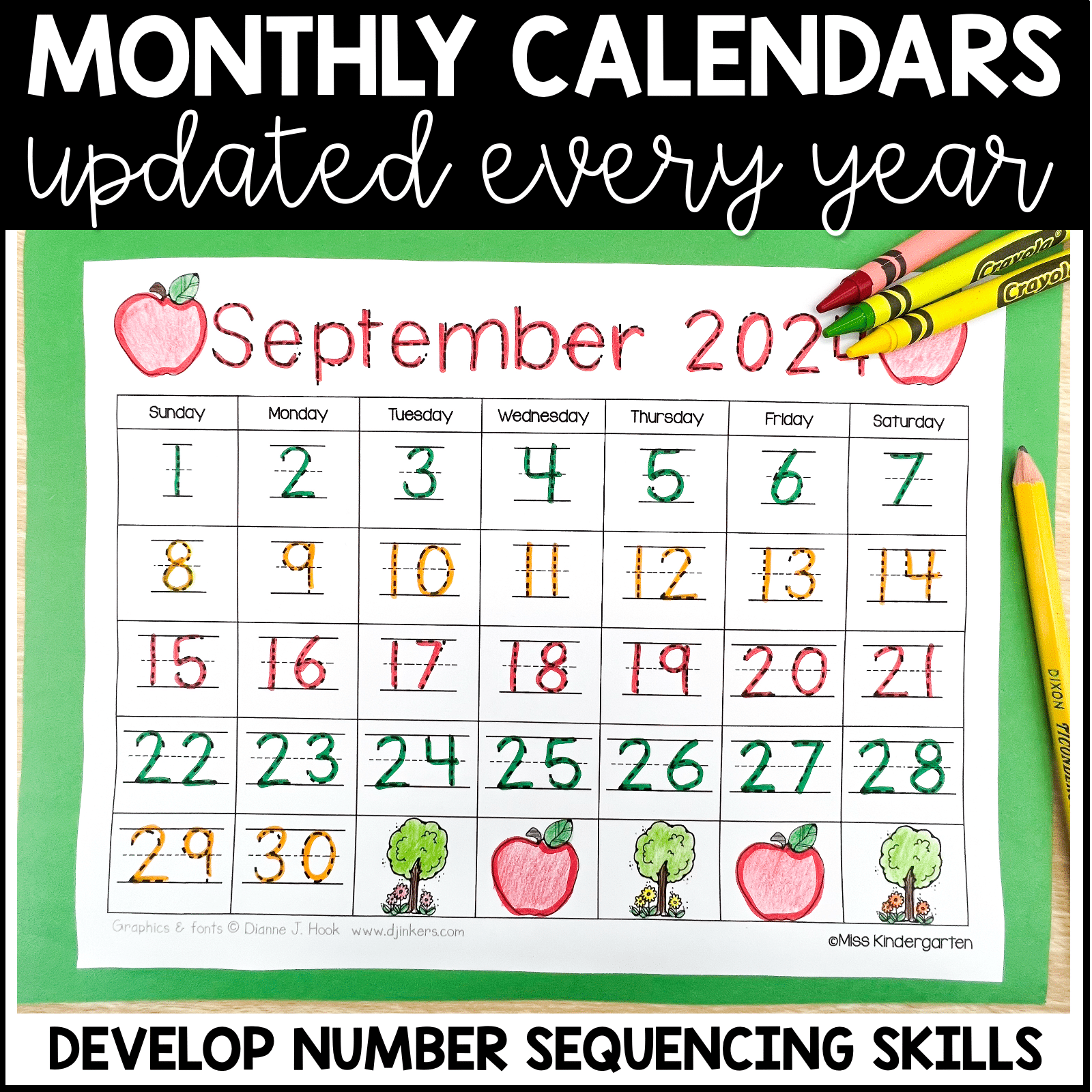 Monthly Editable Calendar Templates 2025 U0026 2026 Plus Yearly Updates Miss Kindergarten