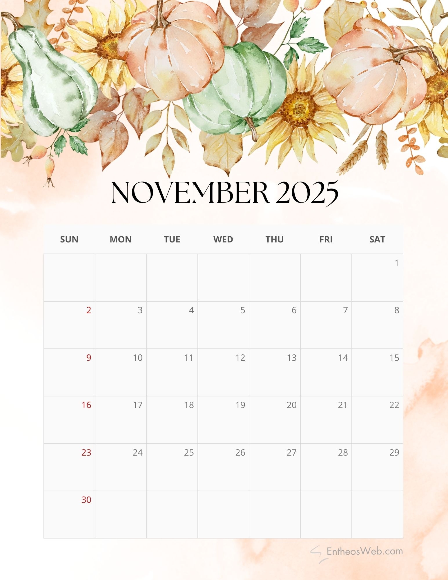 November 2025 Desktop Calendar Wallpaper