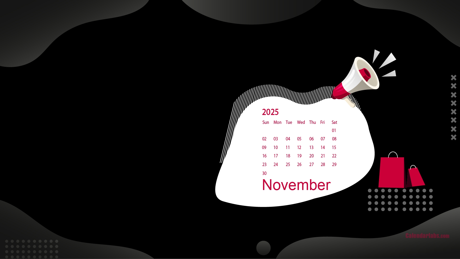 November 2025 Calendar Desktop Wallpaper