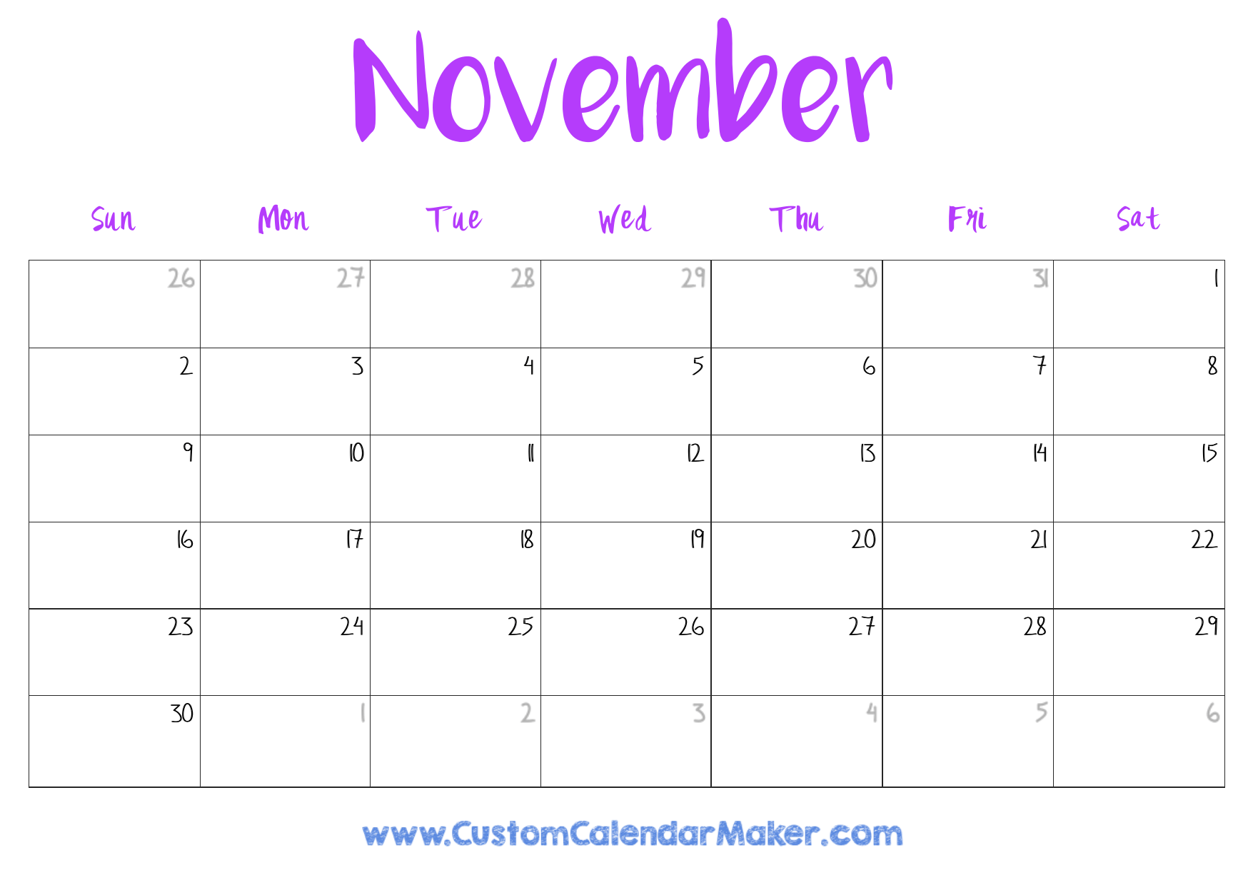 Calendar November 2025 Pdf