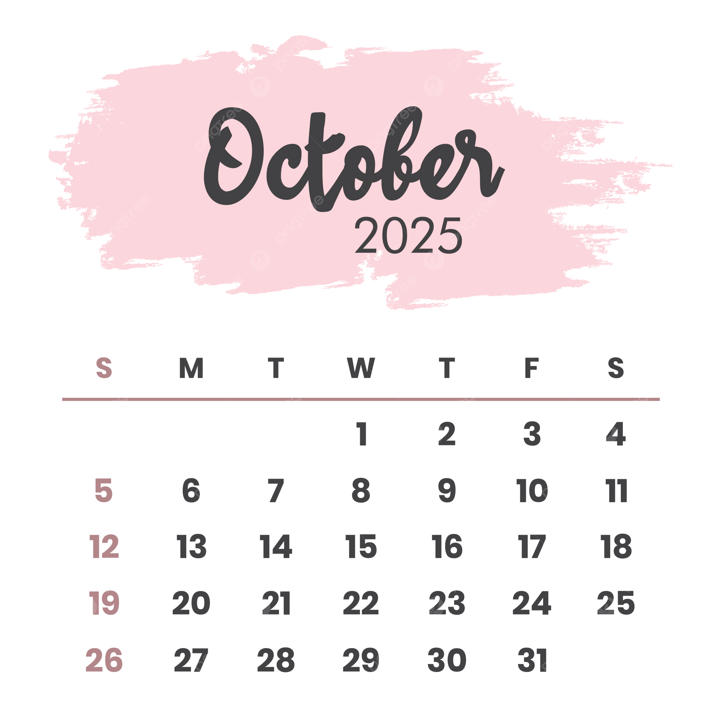 October 2025 Calendar Blank