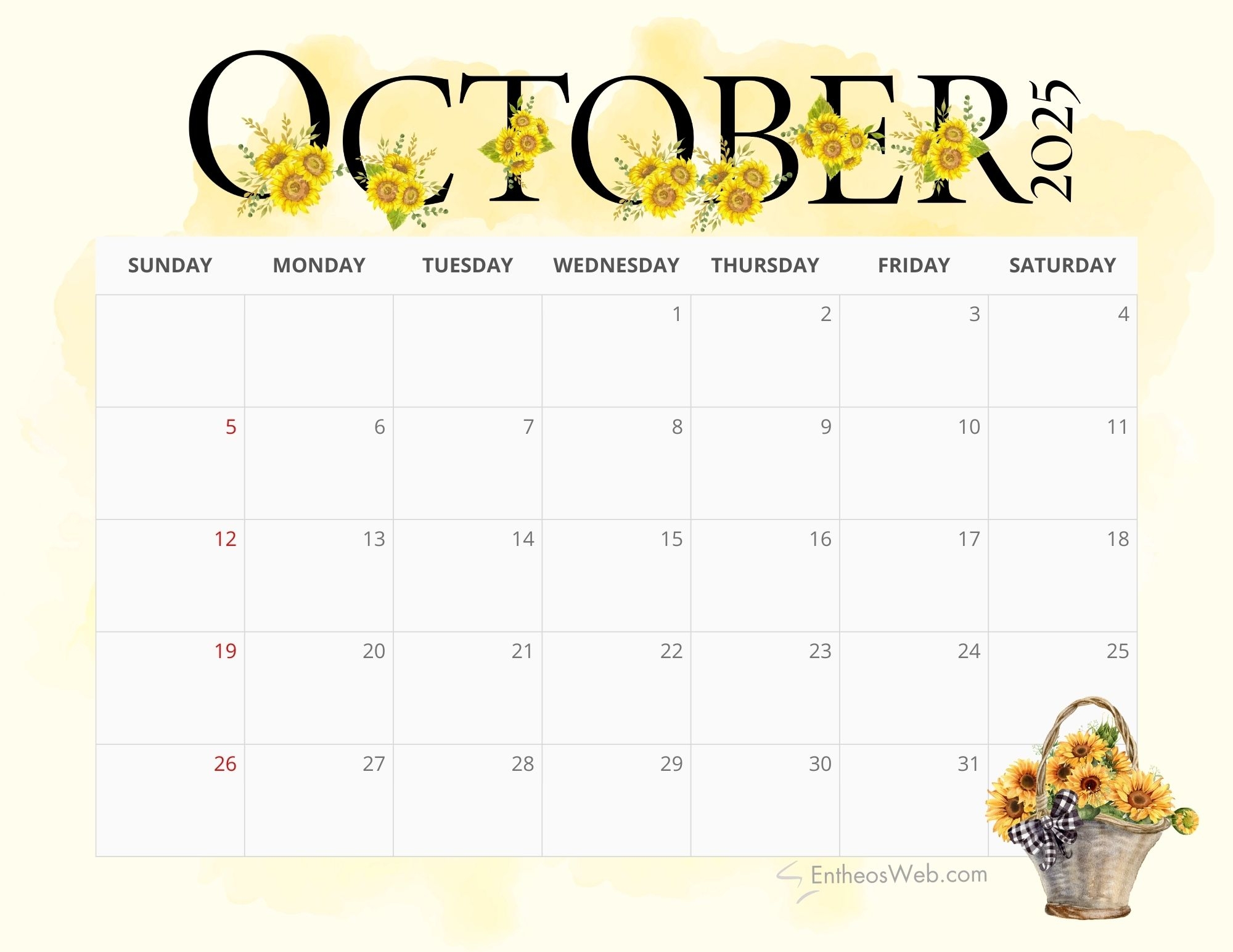 October 2025 Calendar Pdf