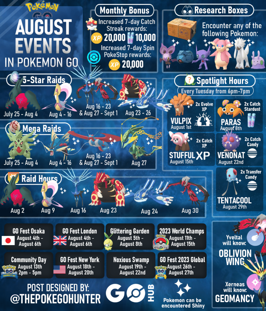 September 2025 Calendar Pokemon Go