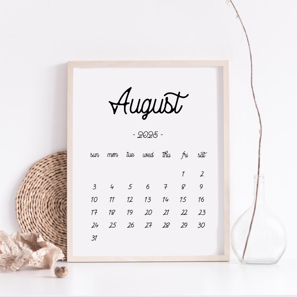 Printable Calendar August 2025 August Calendar August 2025 Baby Due Date Calendar Pregnancy Calendar Etsy