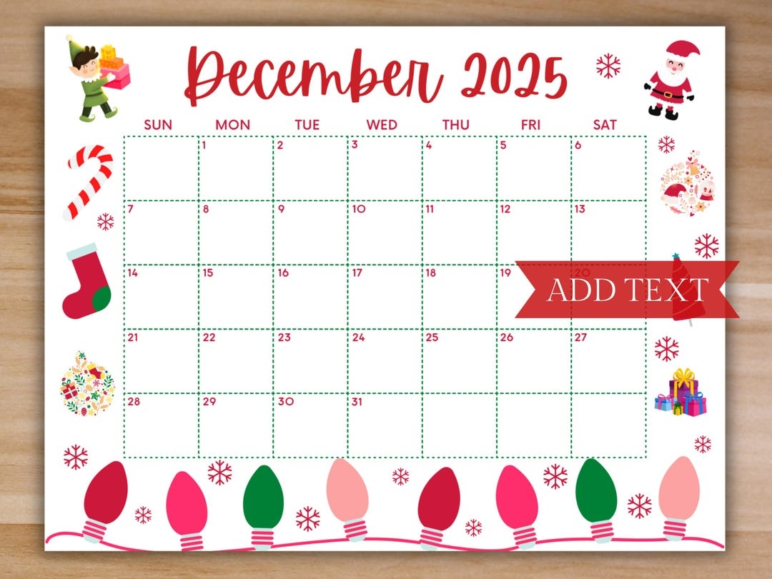 Blank Calendar December 2025