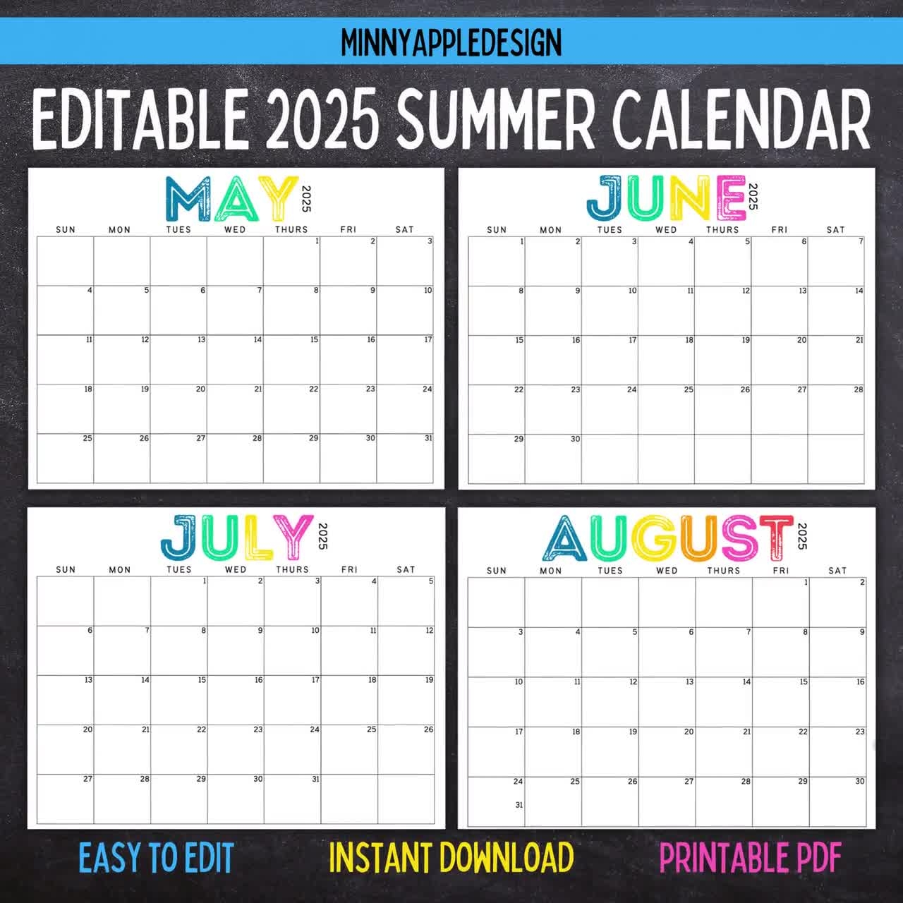 August July 2025 Calendar