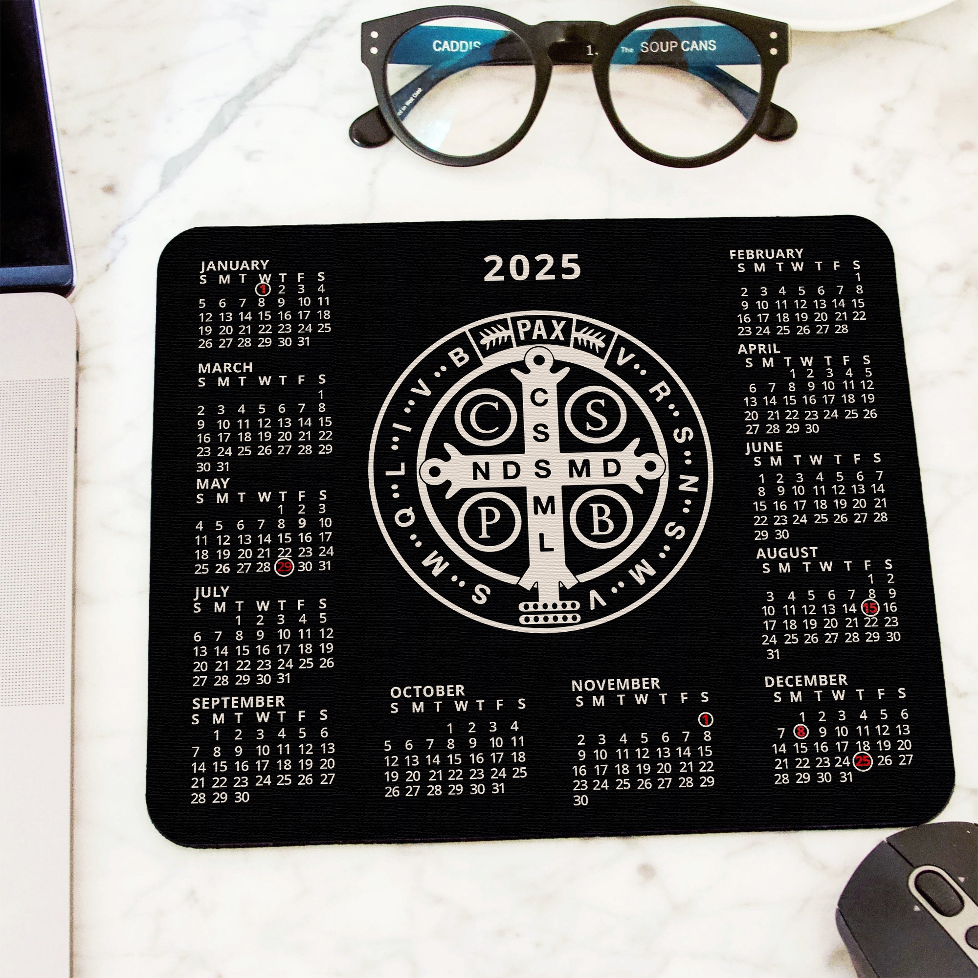 Saint Benedict Medal 2025 Calendar Mousepad The Catholic Company 