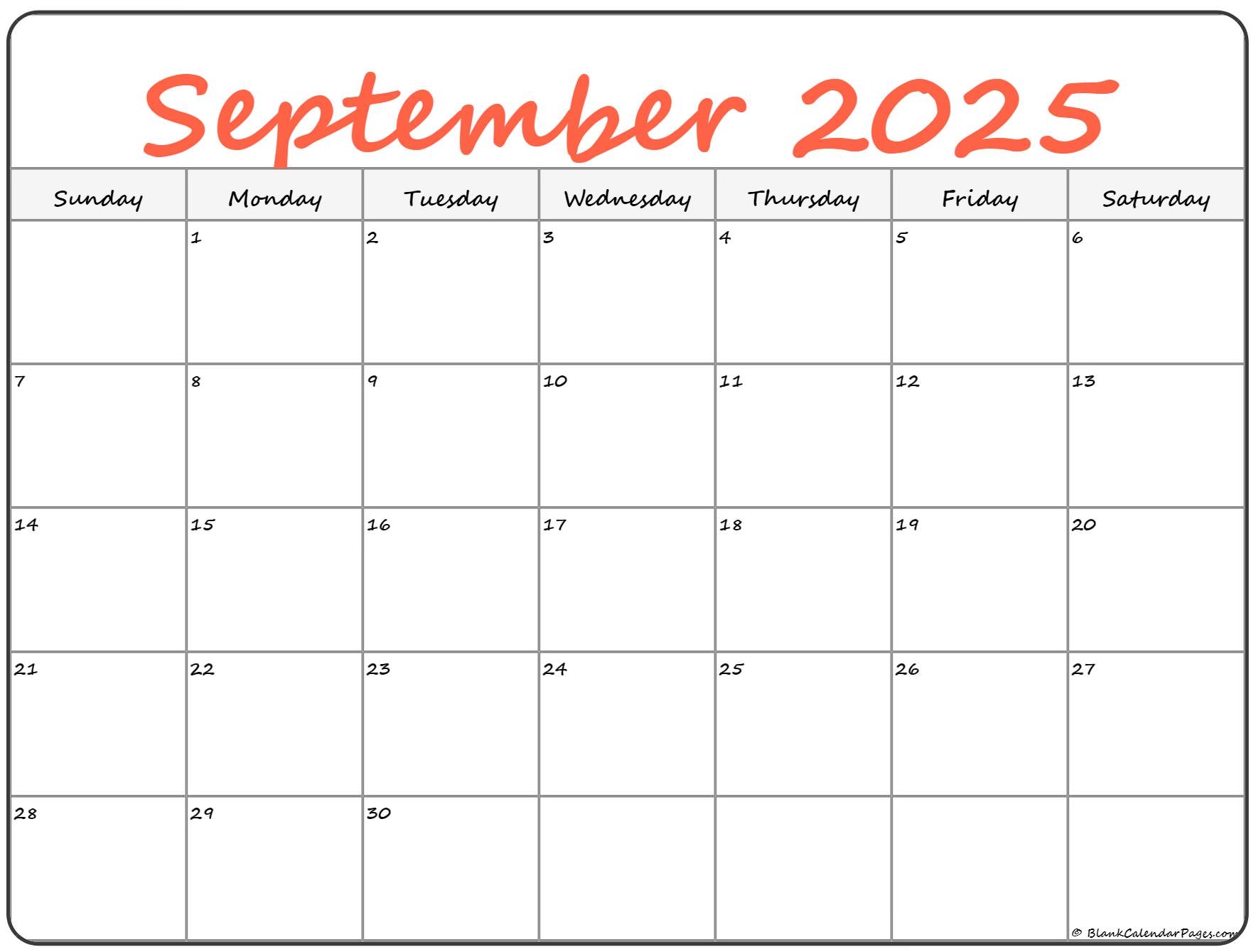September 2025 Calendar With Holidays Printable Free
