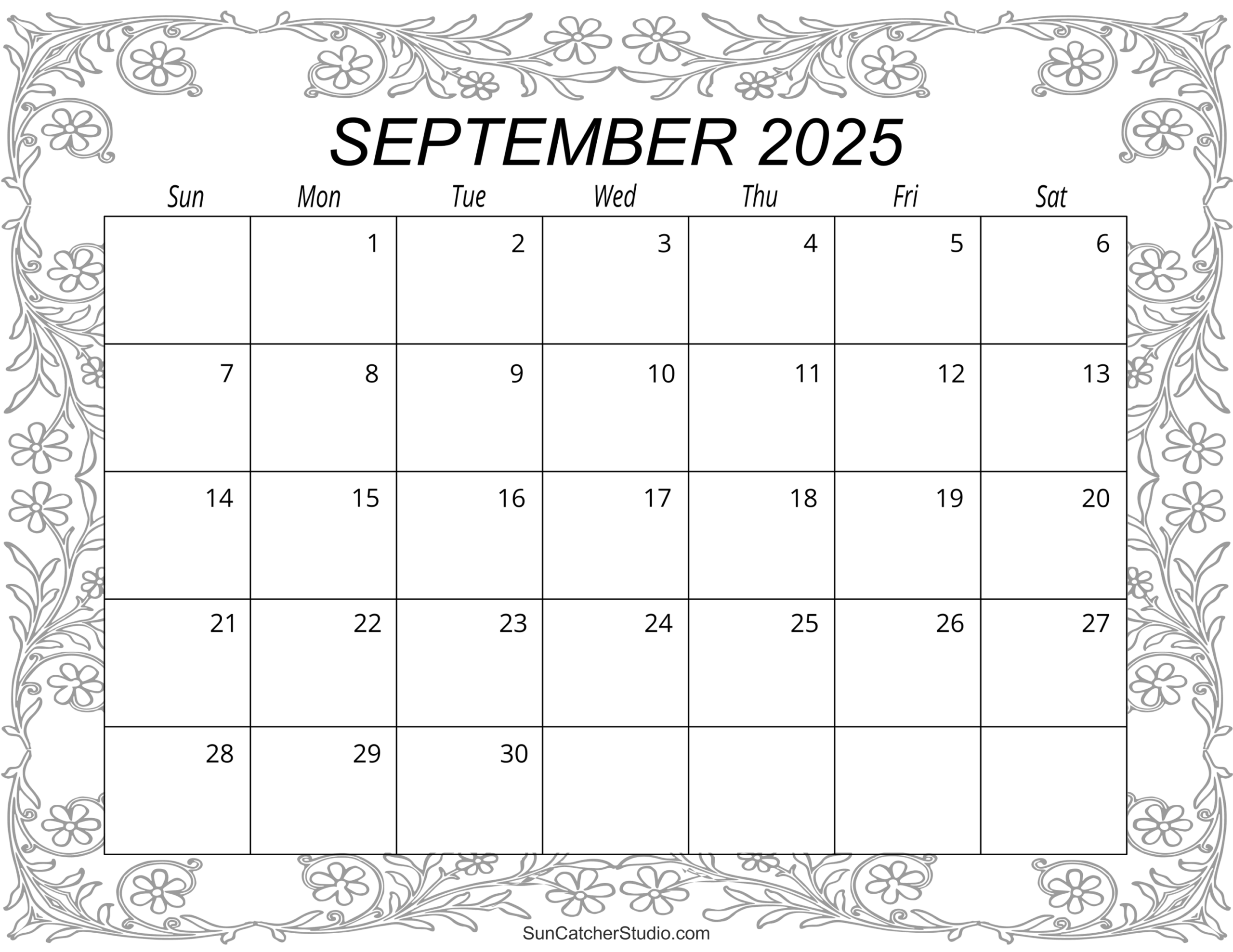Print September 2025 Calendar