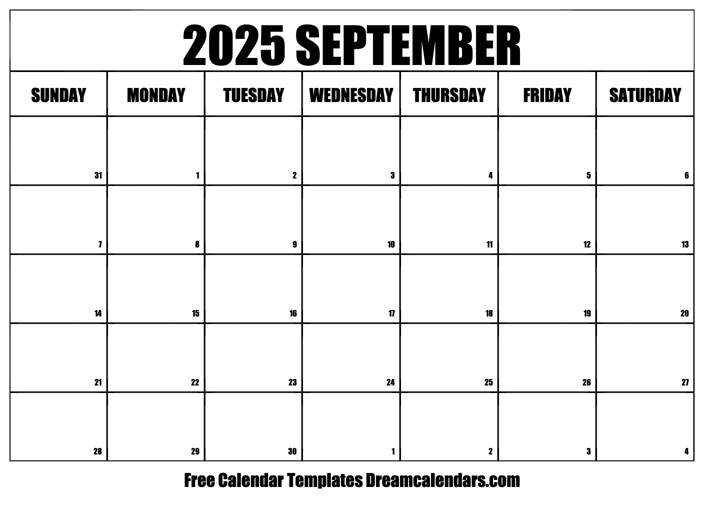 September 2025 Calendar Free Printable With Holidays And Observances