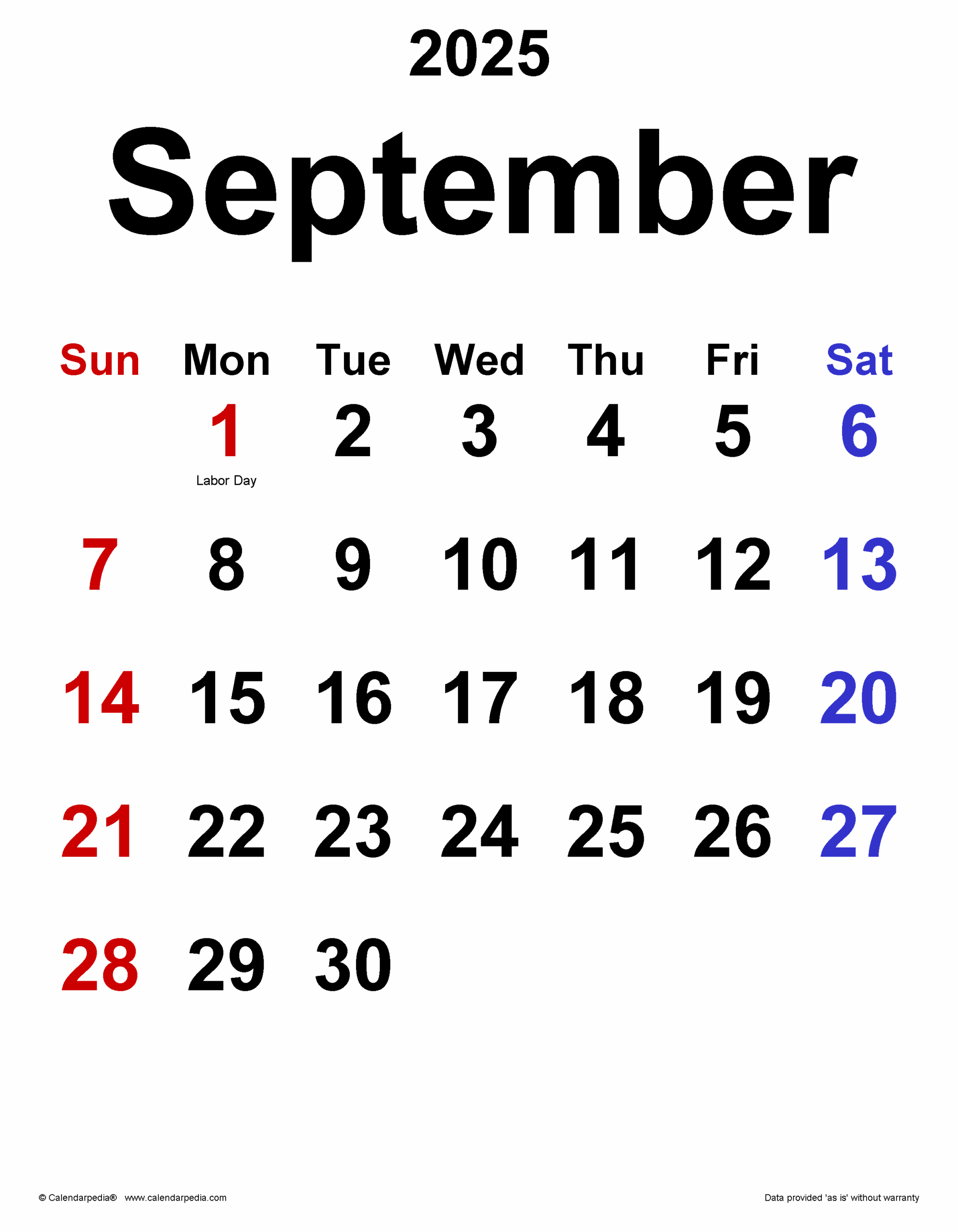 Coc September 2025 Calendar