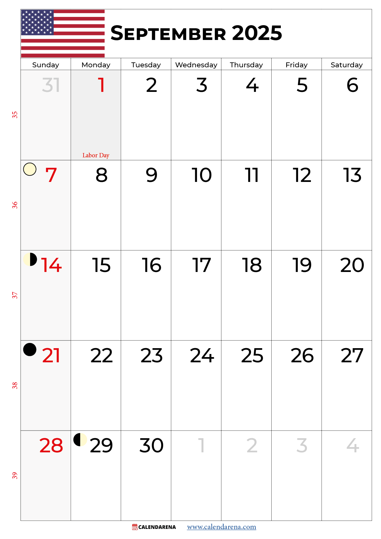 September 2025 Calendar With Holidays