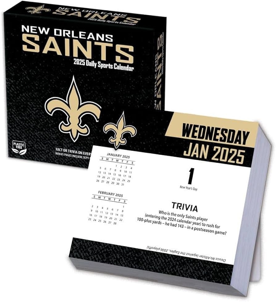 Turner Sports New Orleans Saints 2025 Box Calendar 25998053049 