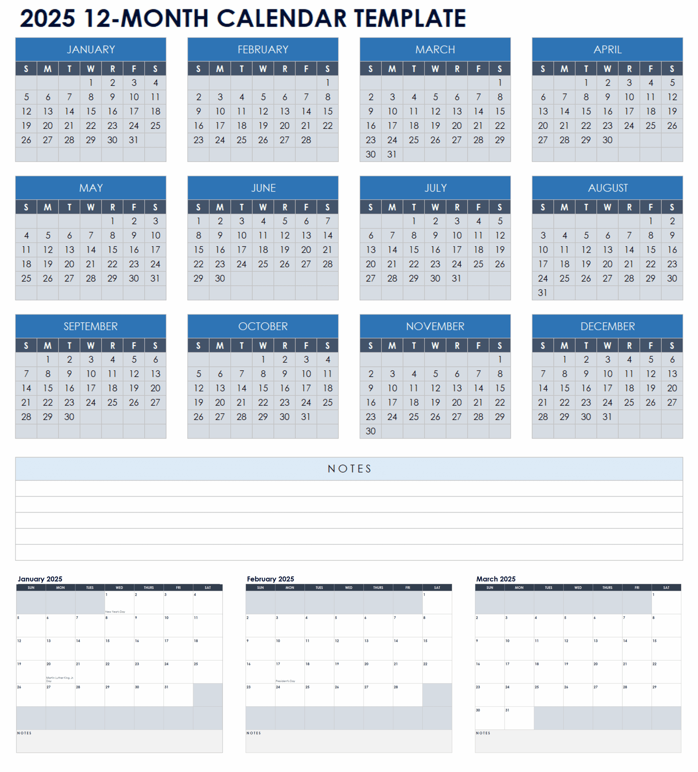 December 2025 Calendar Excel Template