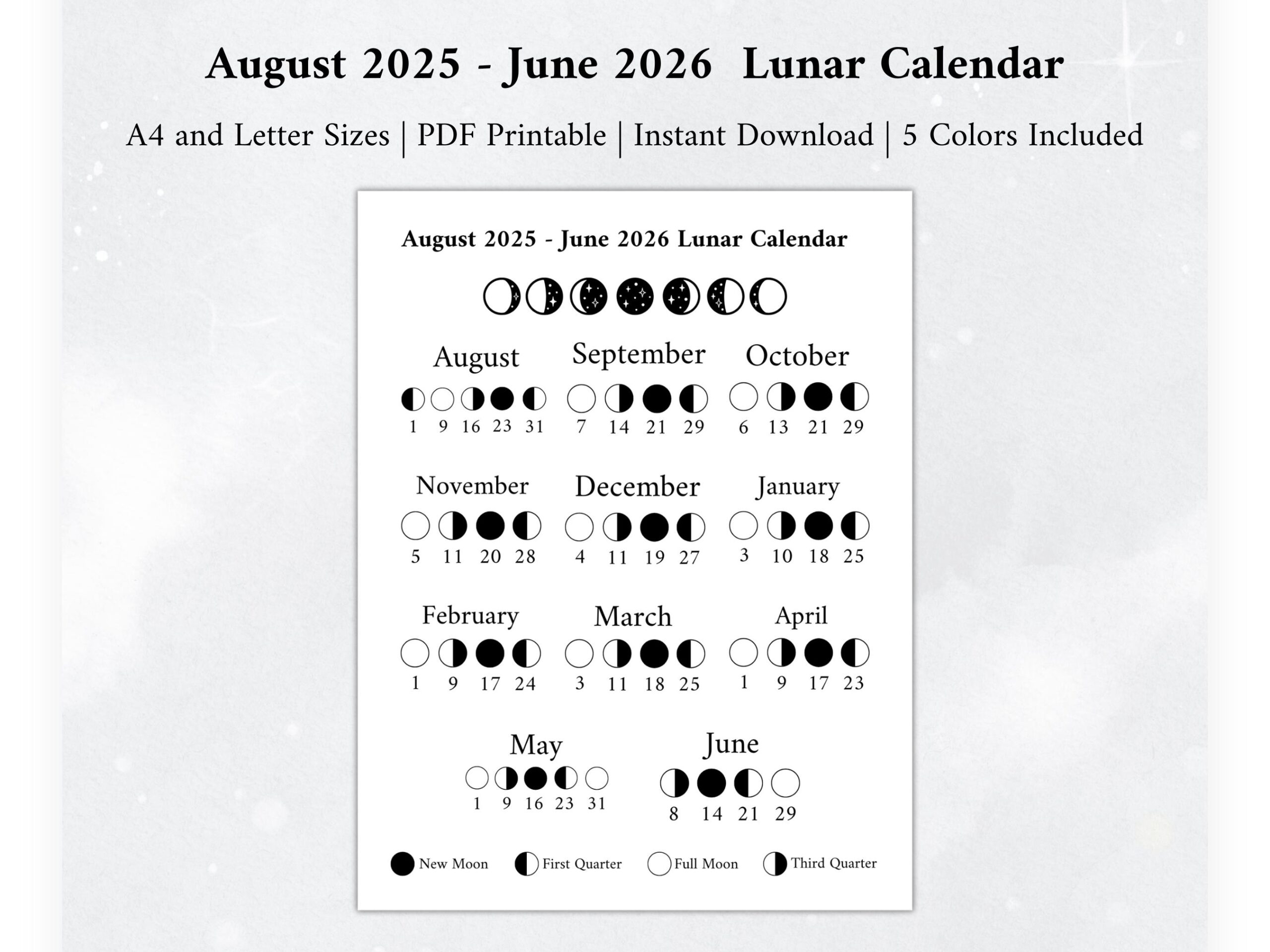 April 2026 Moon Phase Calendar