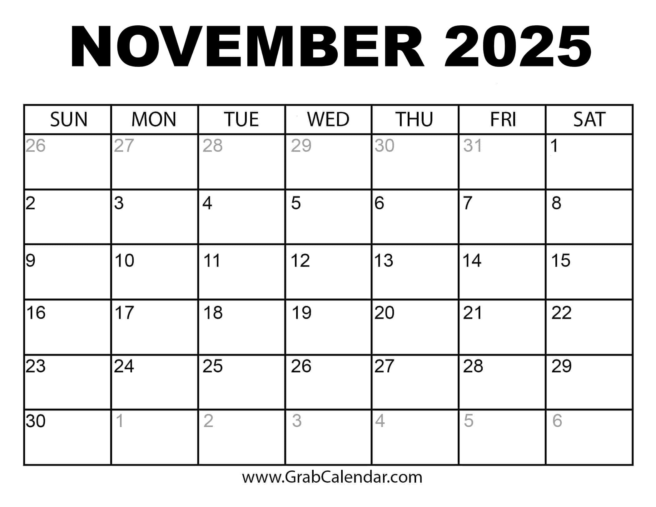 2025 Calendar Grab Calendar