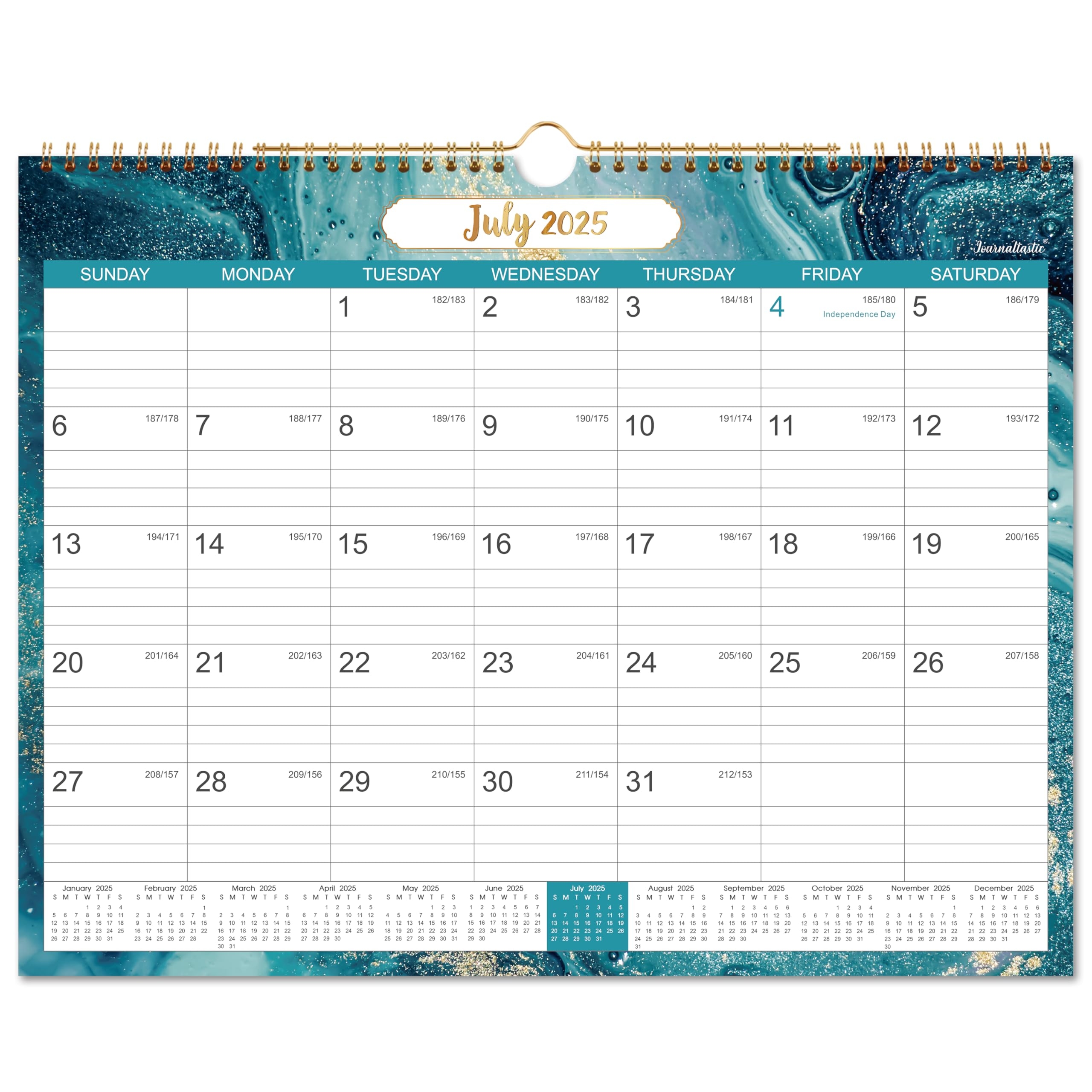 Amazon 2025 2026 Calendar 2025 2026 Wall Calendar With Julian Date Jul 2025 Dec 2026 Twin Wire Bound 14 76 x 11 6 Thick Paper Perfect For Organizing Planning 6 Different Background Patterns Office Products