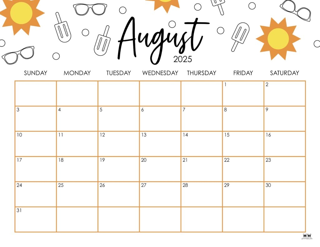 Calendar 2025 August