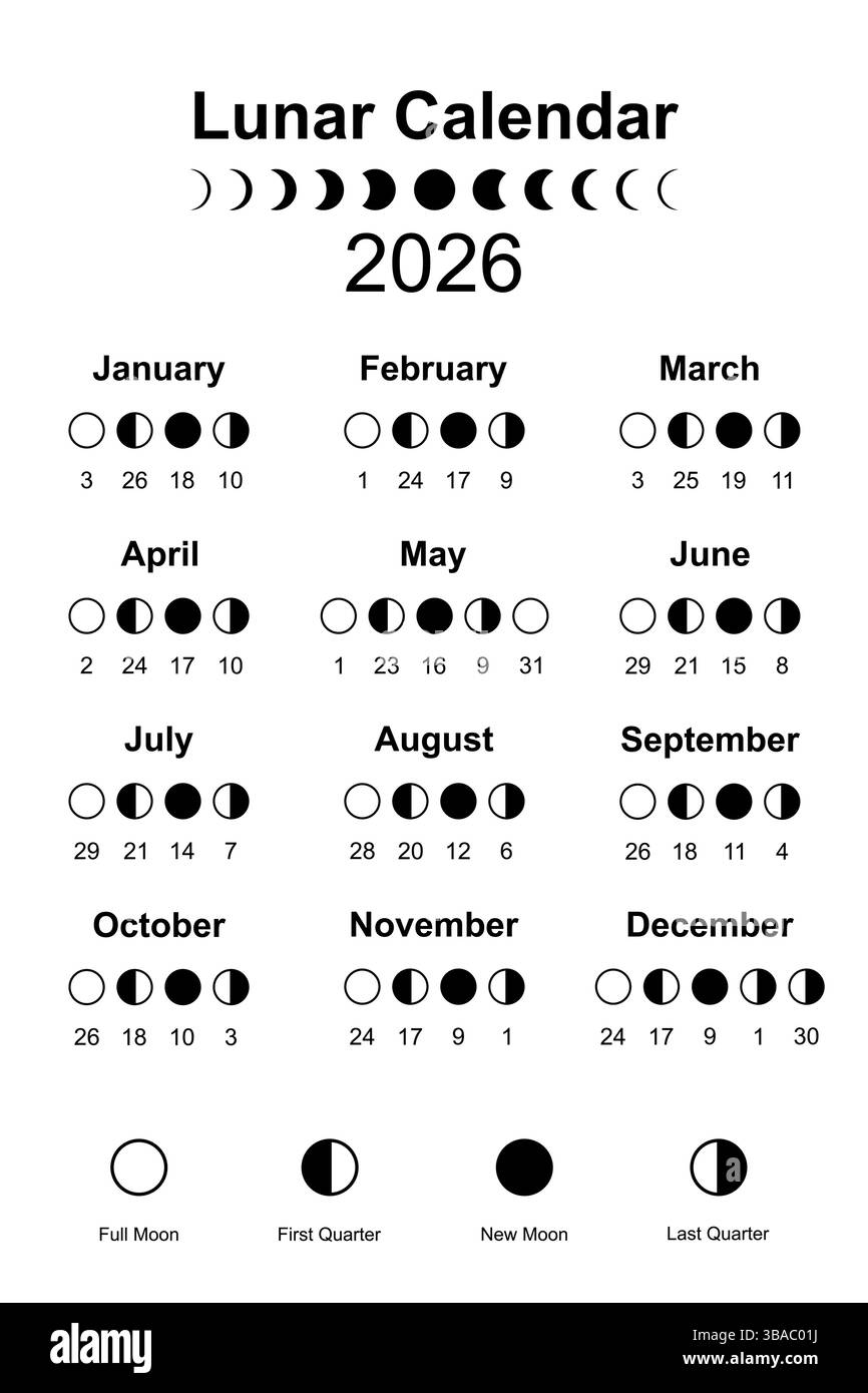 Calendar 2026 Black And White Stock Photos Images Alamy