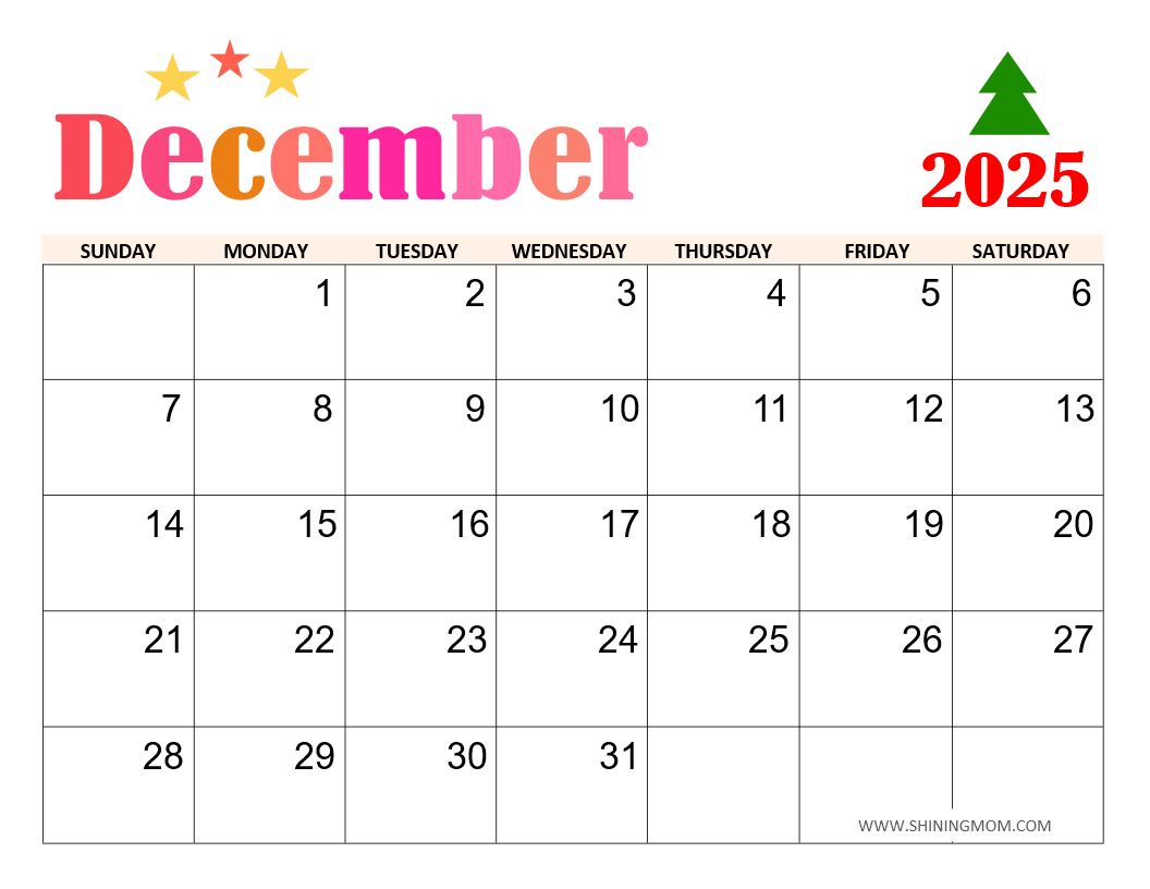 Calendar For Dec 2025