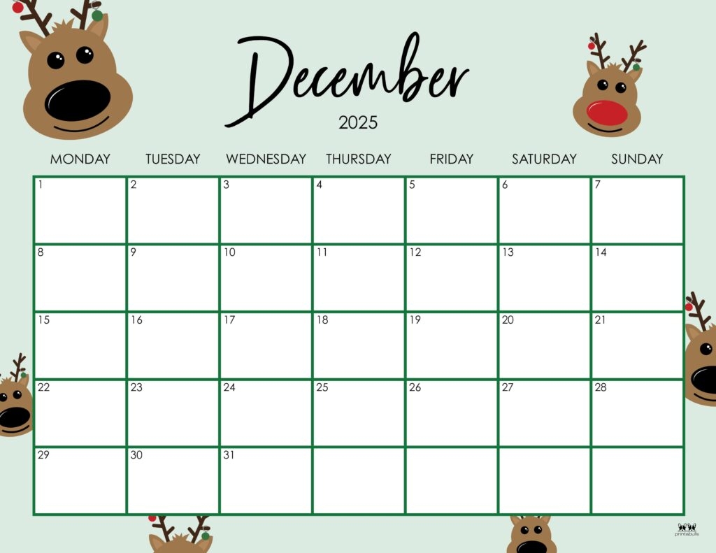 December 2025 Calendars 107 FREE Printables Printabulls