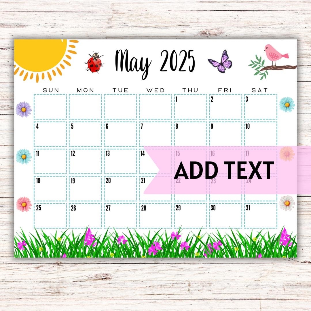 Cute May 2025 Calendar