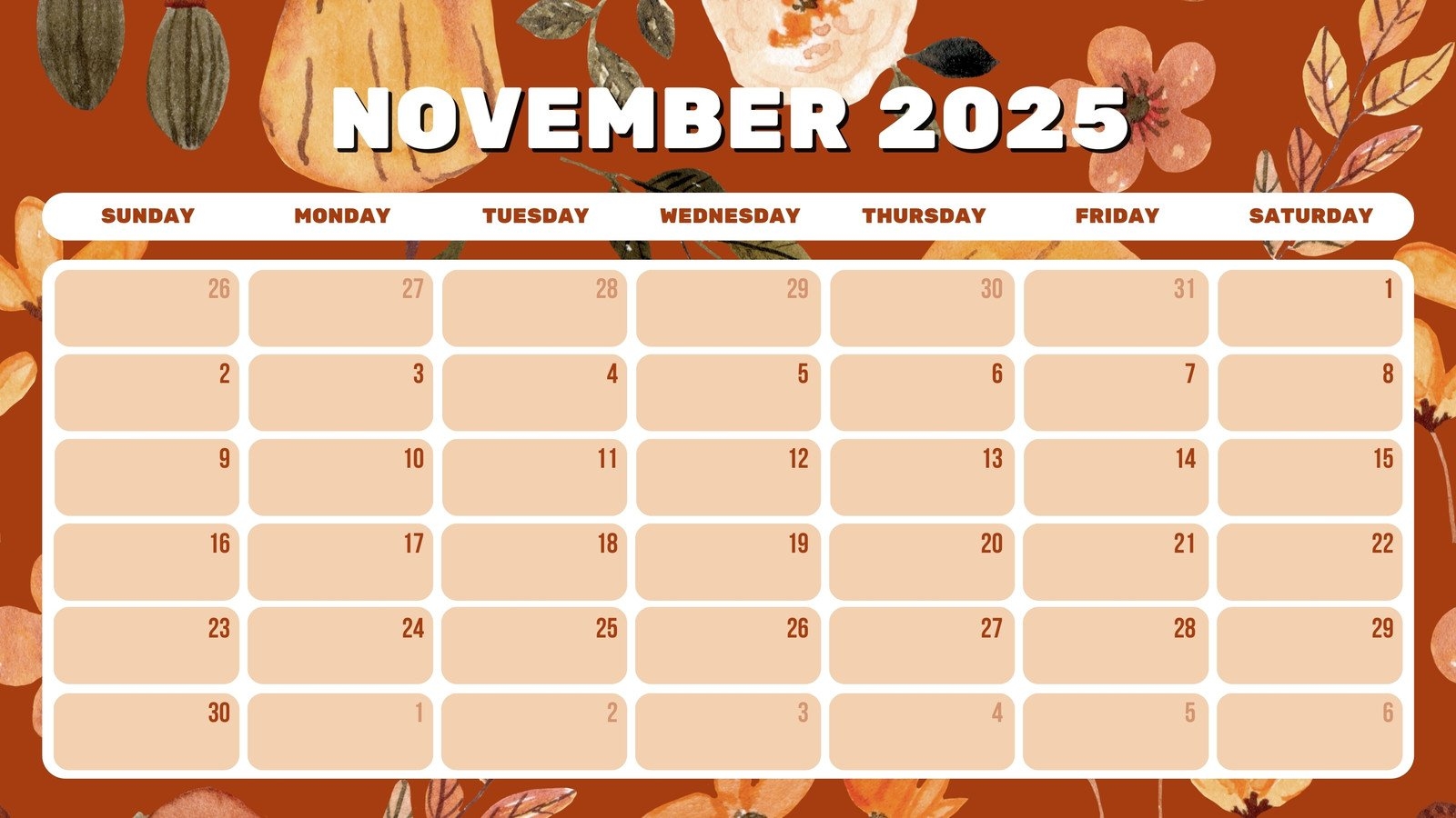 Free And Customizable November Templates