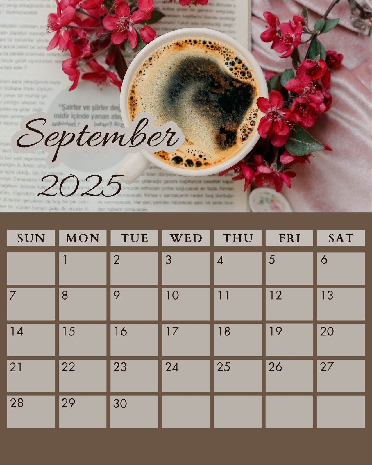 September 2025 Calendar Wallpaper