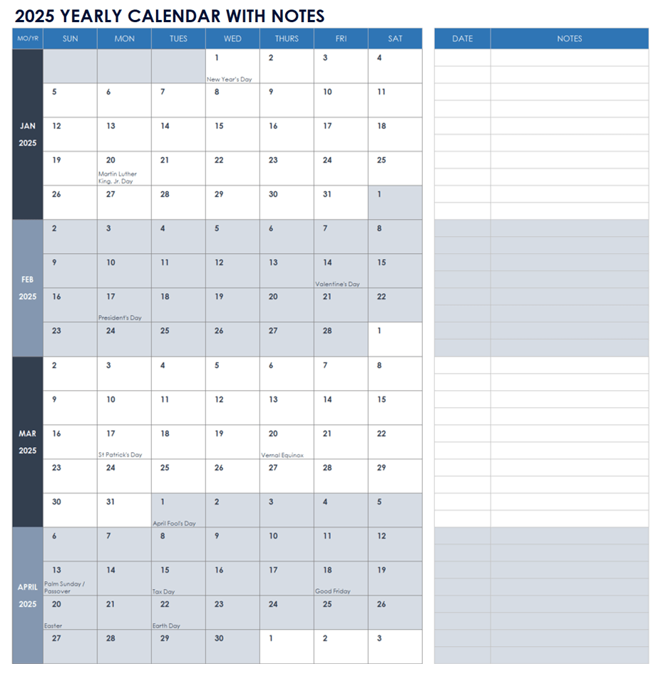 December Excel Calendar 2025