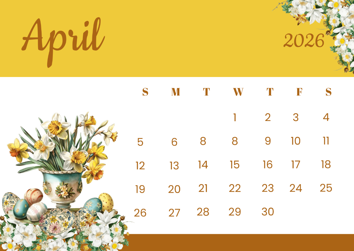 Free Floral April 2026 Calendar Template To Edit Online
