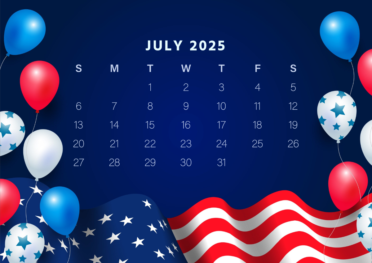 July 2025 Calendar Background