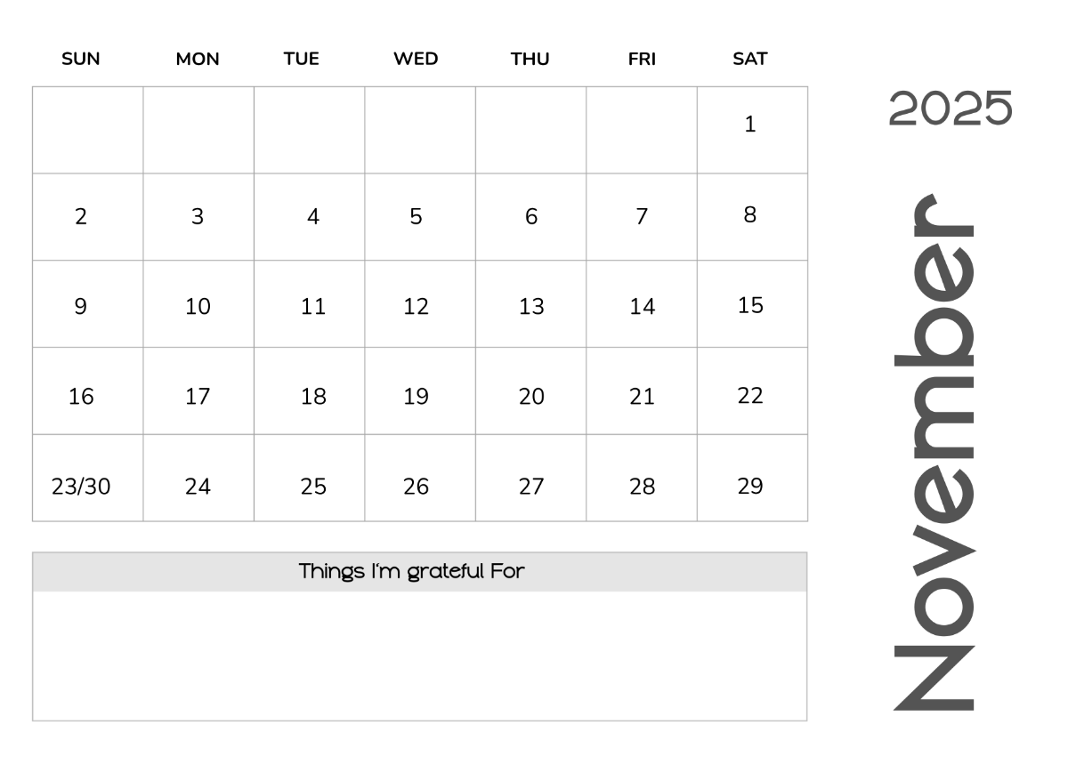 Free November 2025 Calendar Templates Editable And Printable