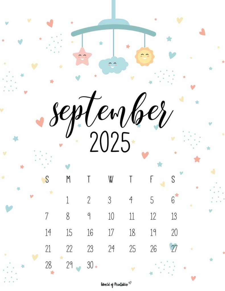Free Printable September 2025 Calendars World Of Printables