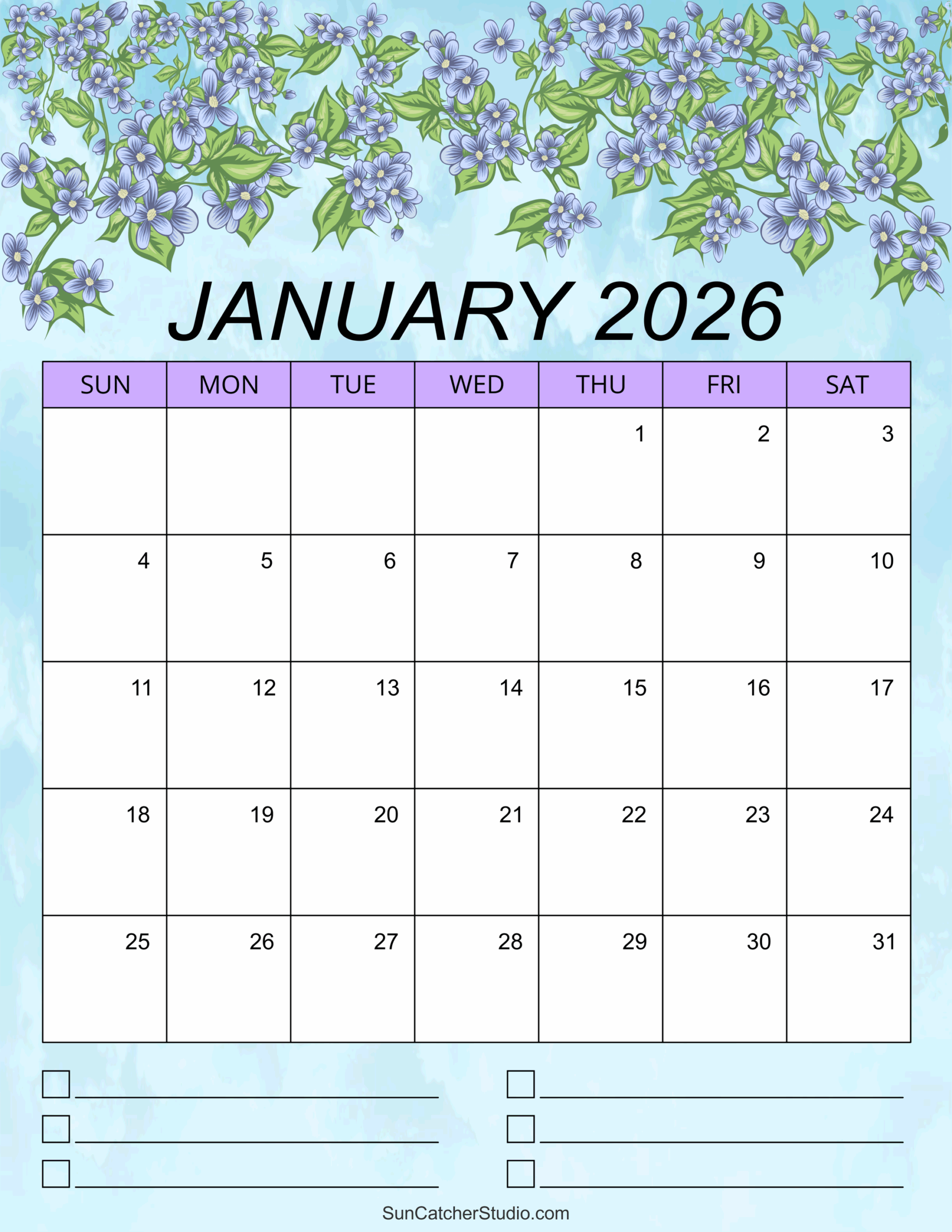January 2026 Calendar Free Printable Free Printables Monograms Design Tools Patterns DIY Projects