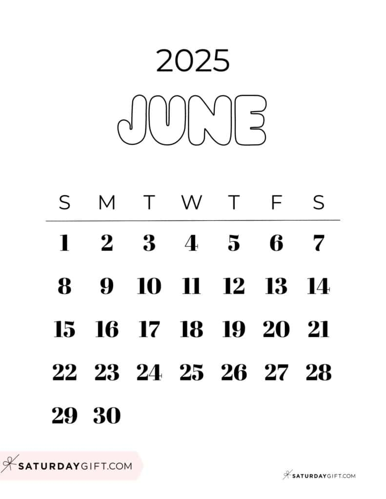 June 2025 Calendar 23 Cute FREE Printables