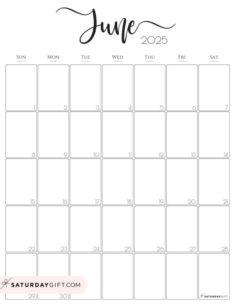 June 2025 Calendar 23 Cute FREE Printables