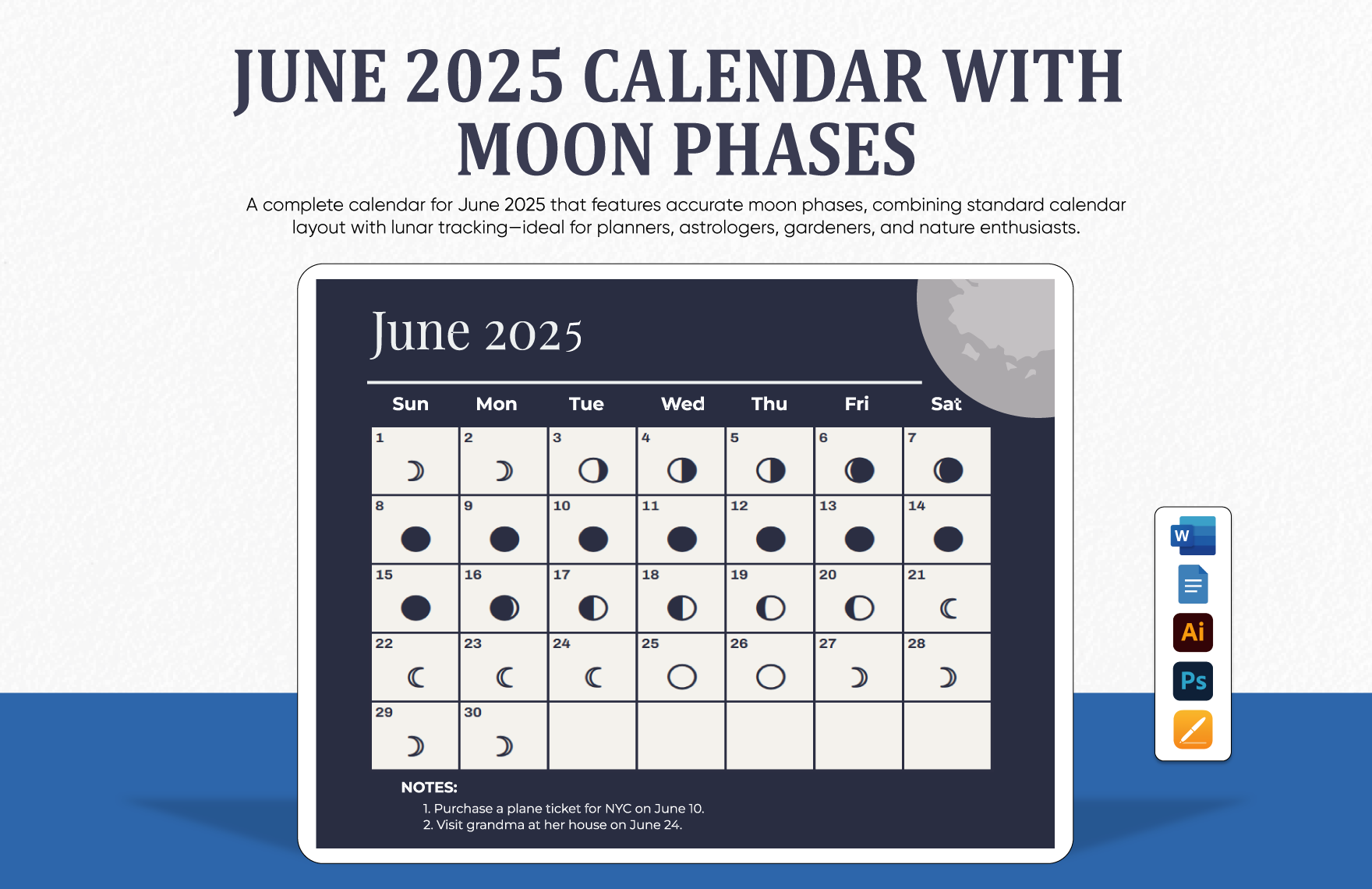 Moon Calendar June 2025