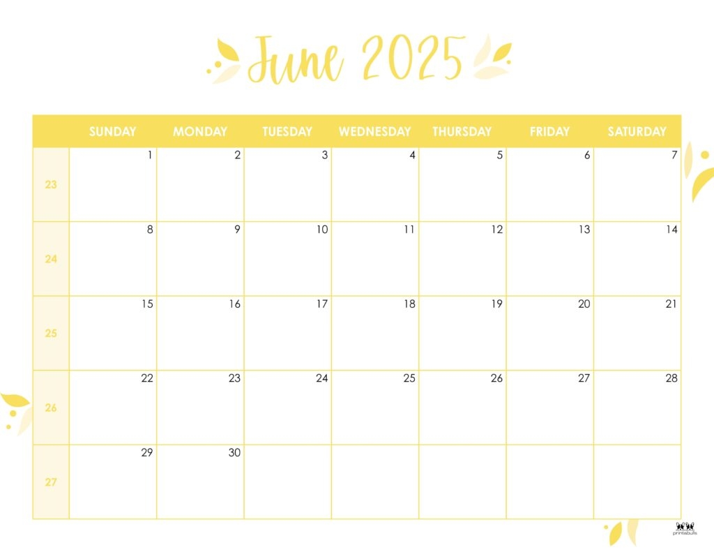 June 2025 Calendar Fillable