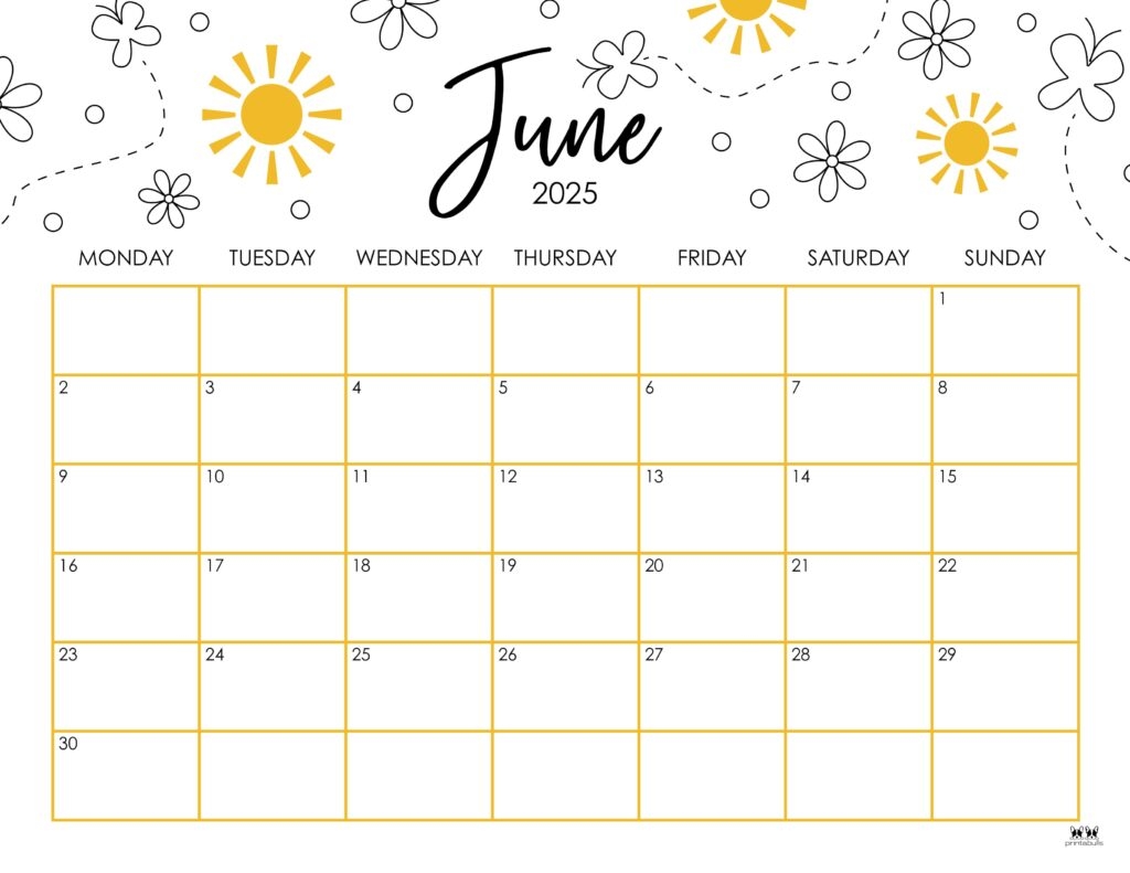 Calendar Month June 2025