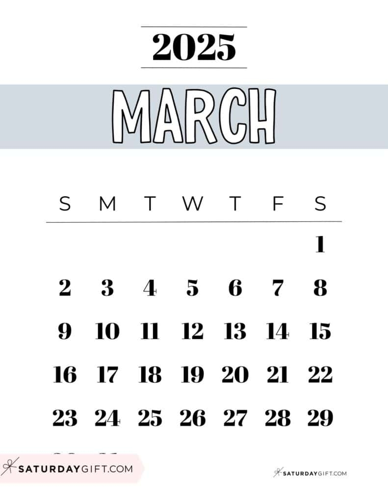 Mar 2025 Calendar