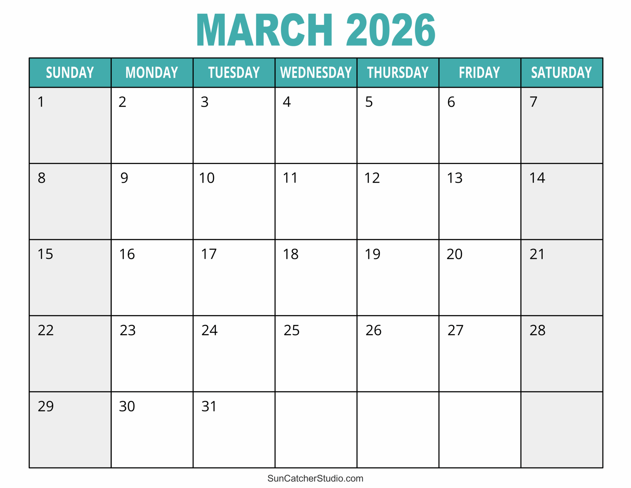 March 2026 Calendar Free Printable Free Printables Monograms Design Tools Patterns DIY Projects