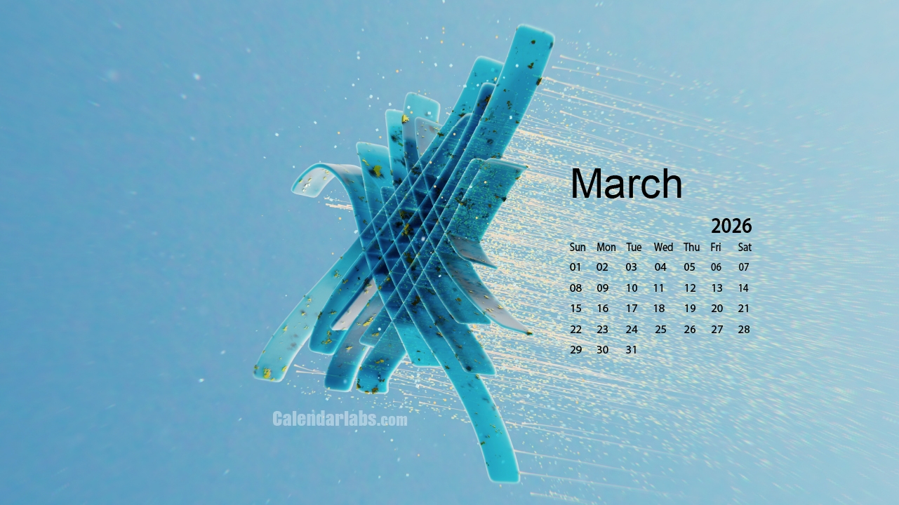 March 2026 Desktop Wallpaper Calendar CalendarLabs