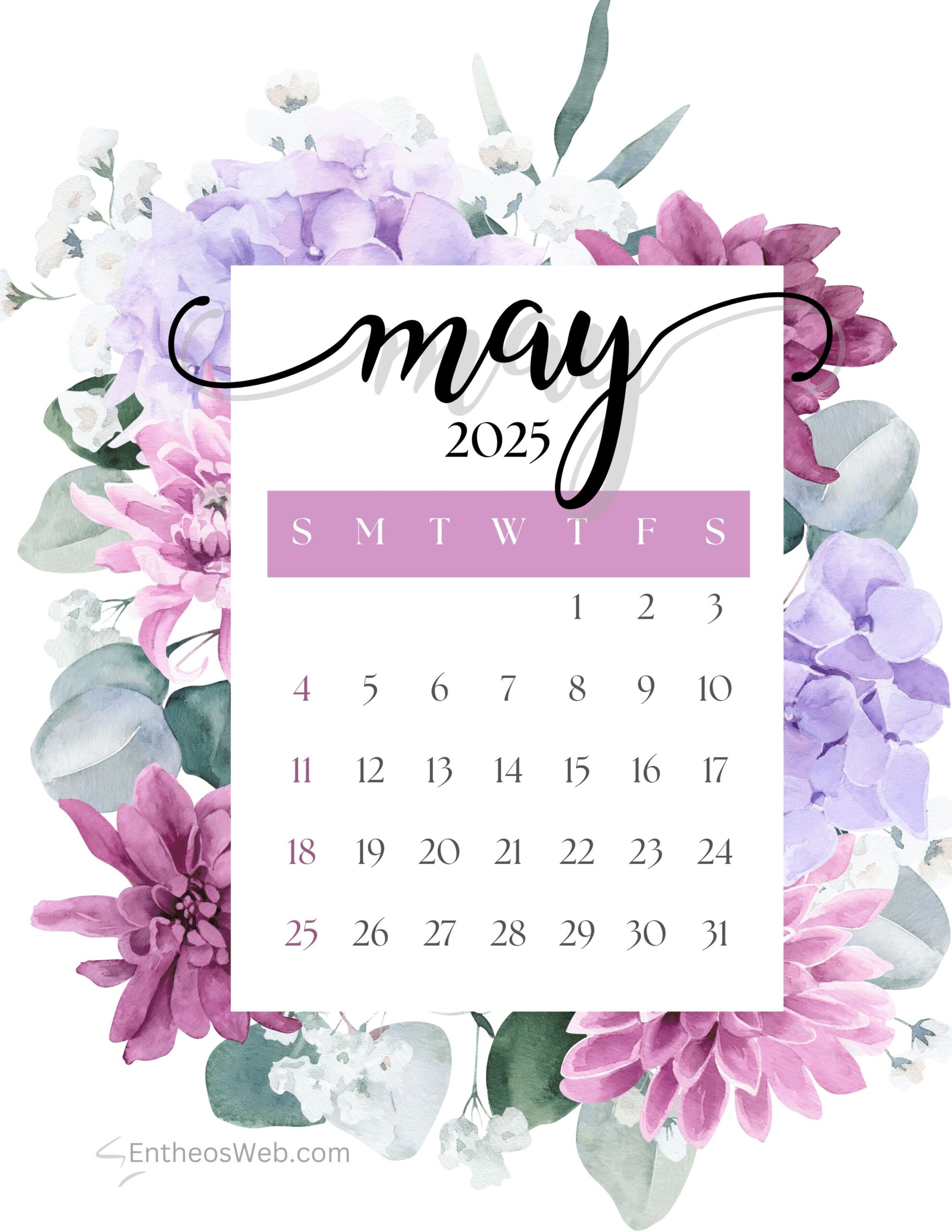 May 2025 Calendar Printables EntheosWeb