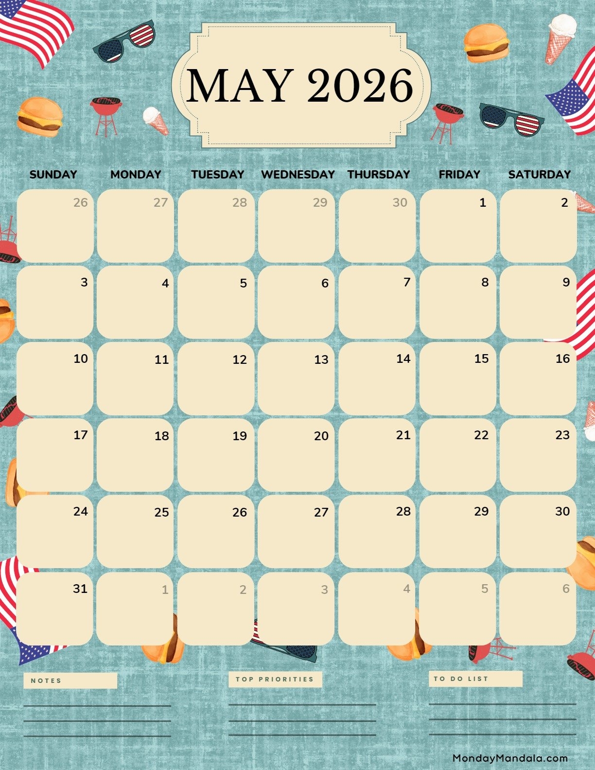 May Day 2026 Calendar