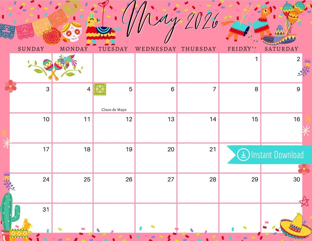 May 2026 Editable Calendar