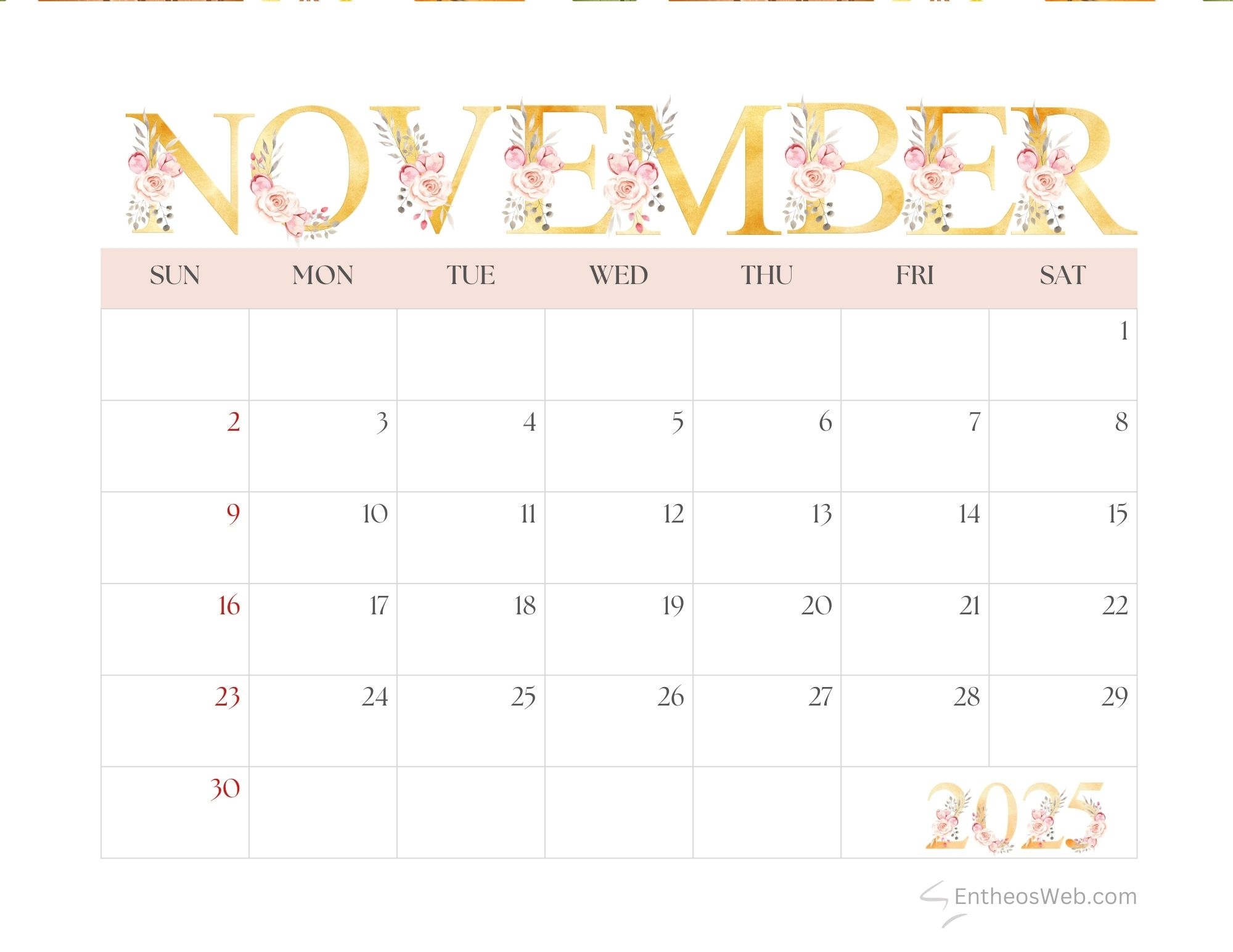 November 2025 Calendar Ideas