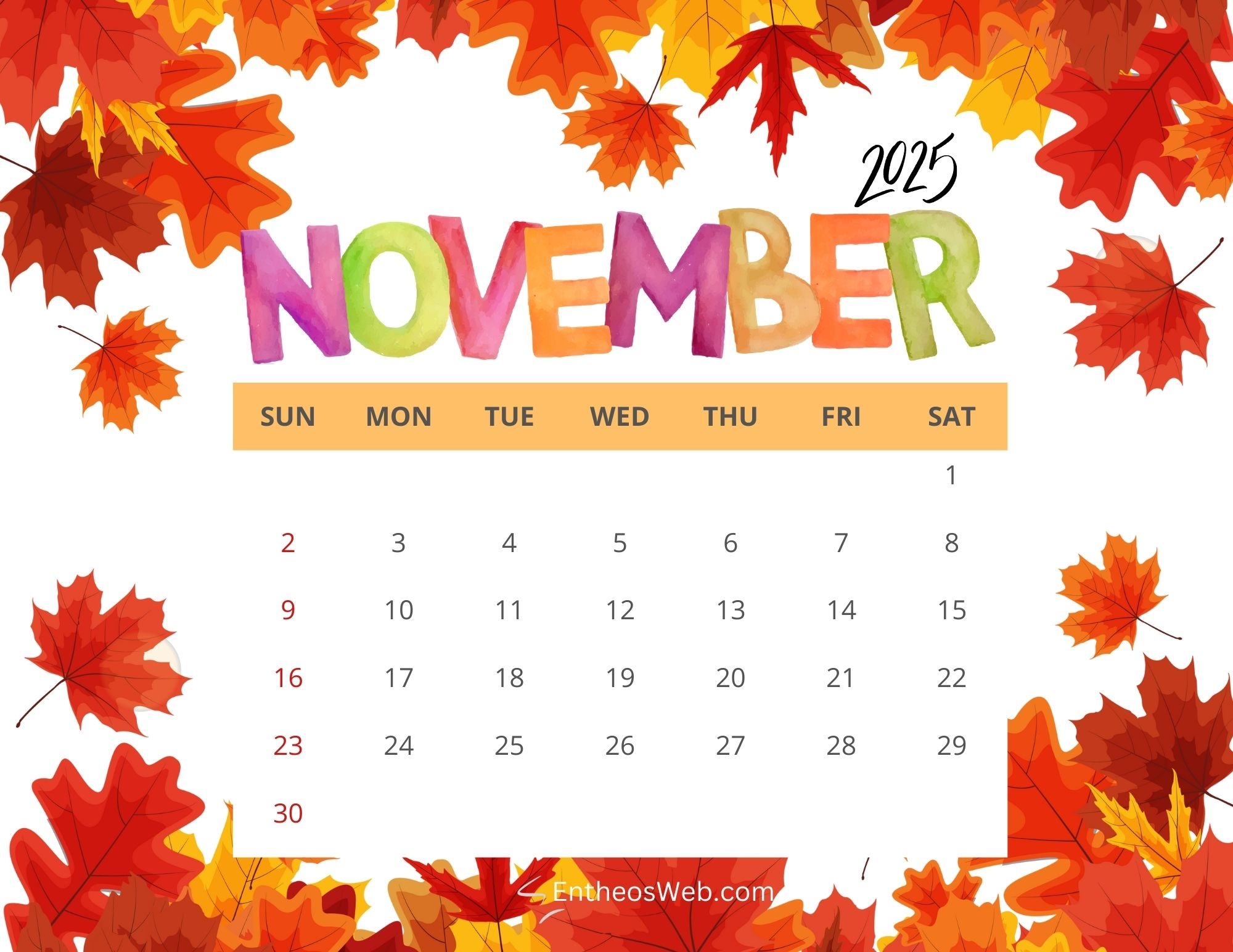 November 2025 Wallpaper Calendar