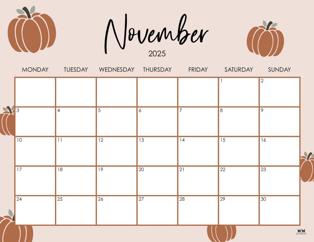 November 2025 Calendars 107 FREE Printables Printabulls